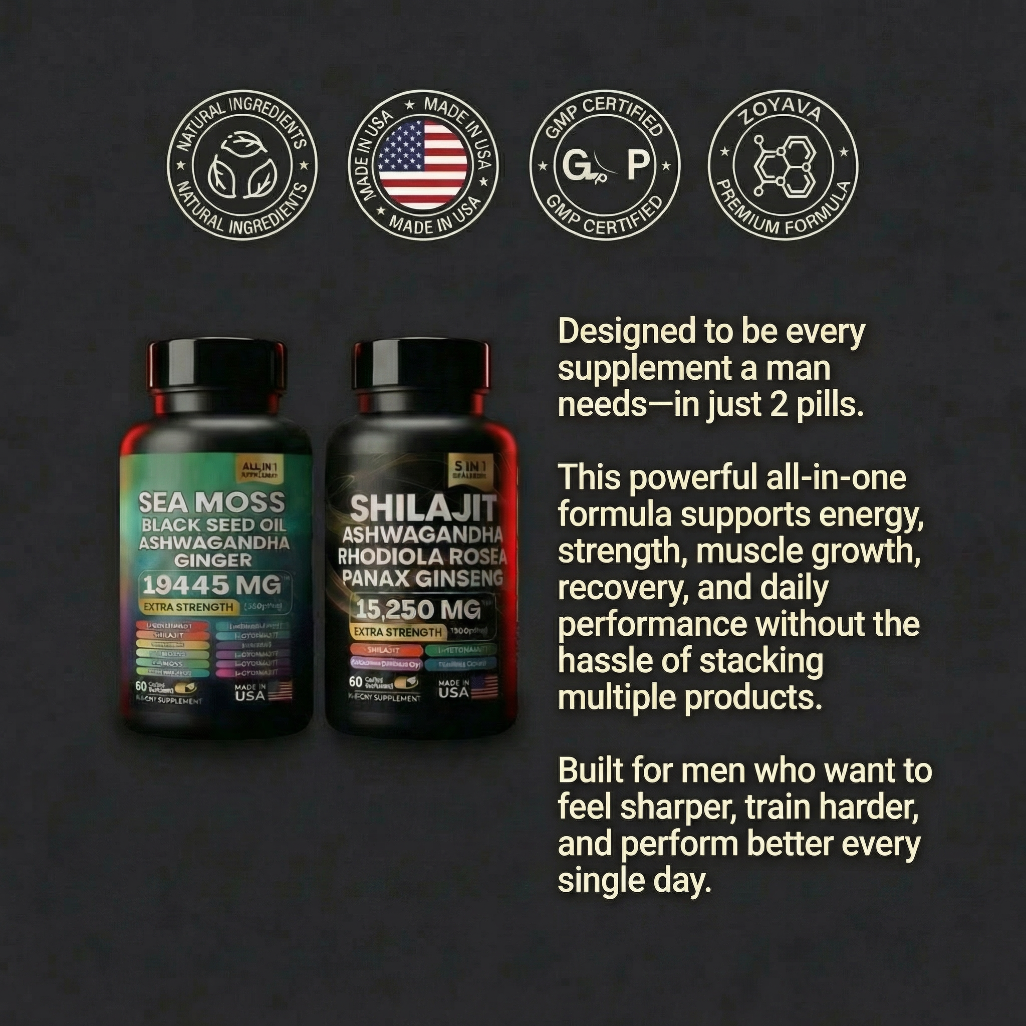 The Daily Energy Stack for Men ⚡ (Shilajit + Sea Moss Capsules)